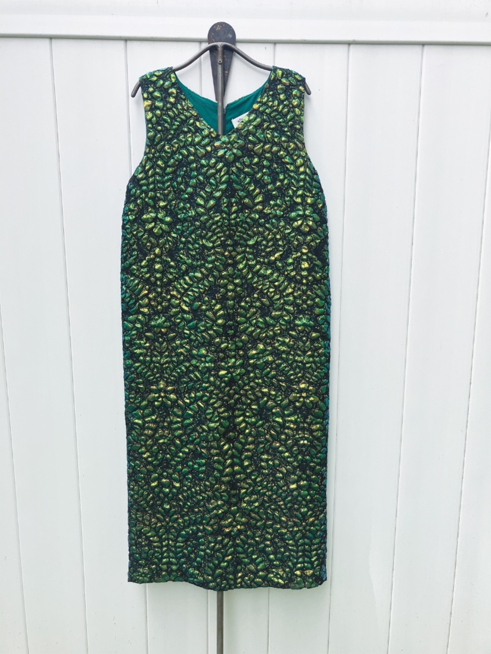 Maison Martin Margiela Dress Green Metallic Silk Polyester Polyamide Acetate